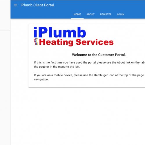 iPlumb Heating Services New Customer Portal